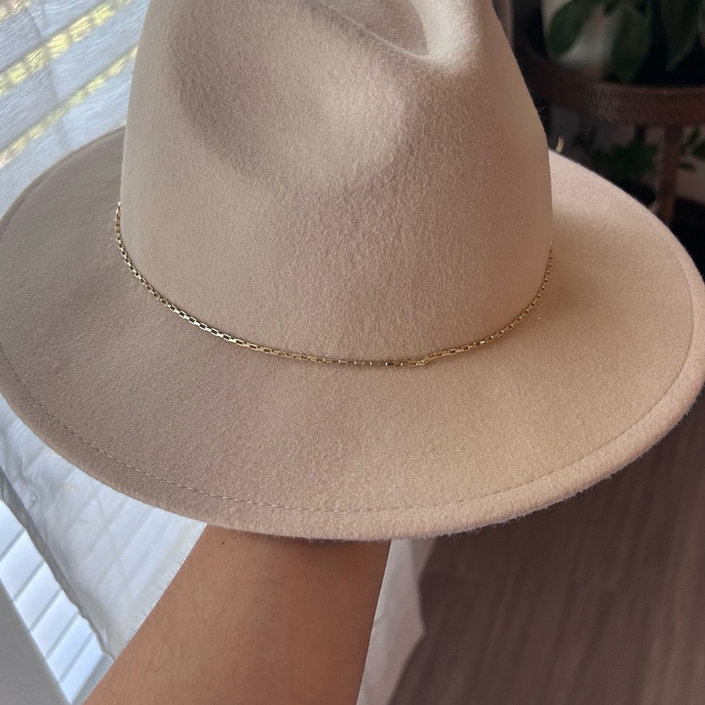J. Crew Cream Fedora with Gold Accent